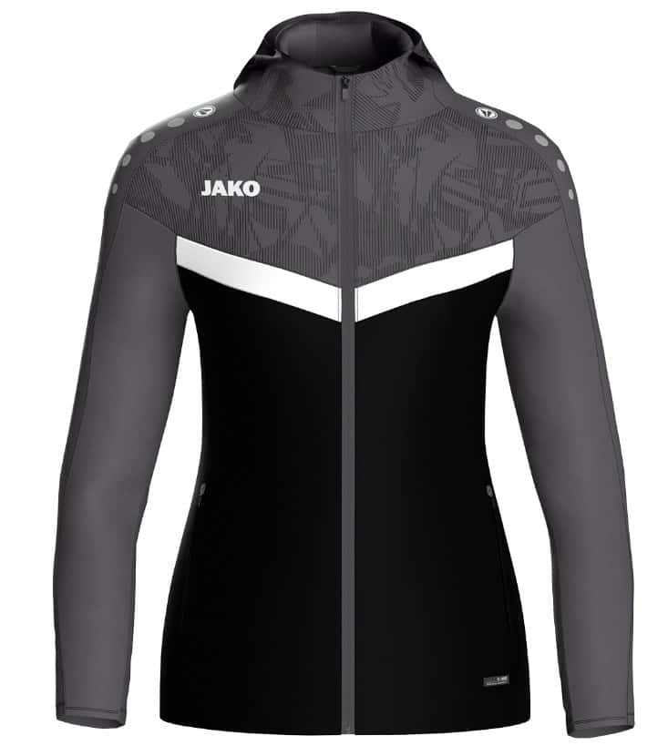 JAKO Kapuzenjacke Iconic Damen, schwarz/anthrazit