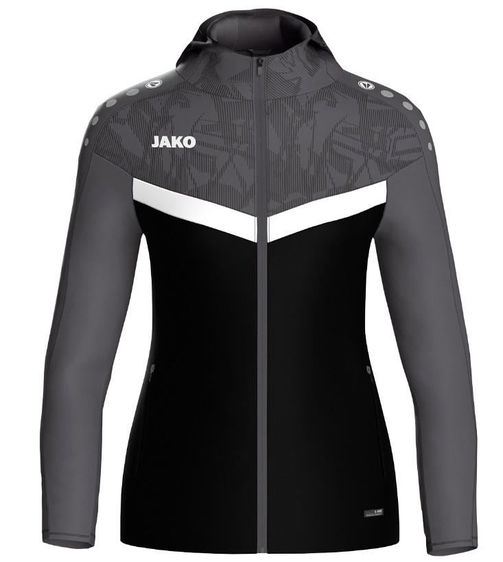 JAKO Kapuzenjacke Iconic Damen, schwarz/anthrazit