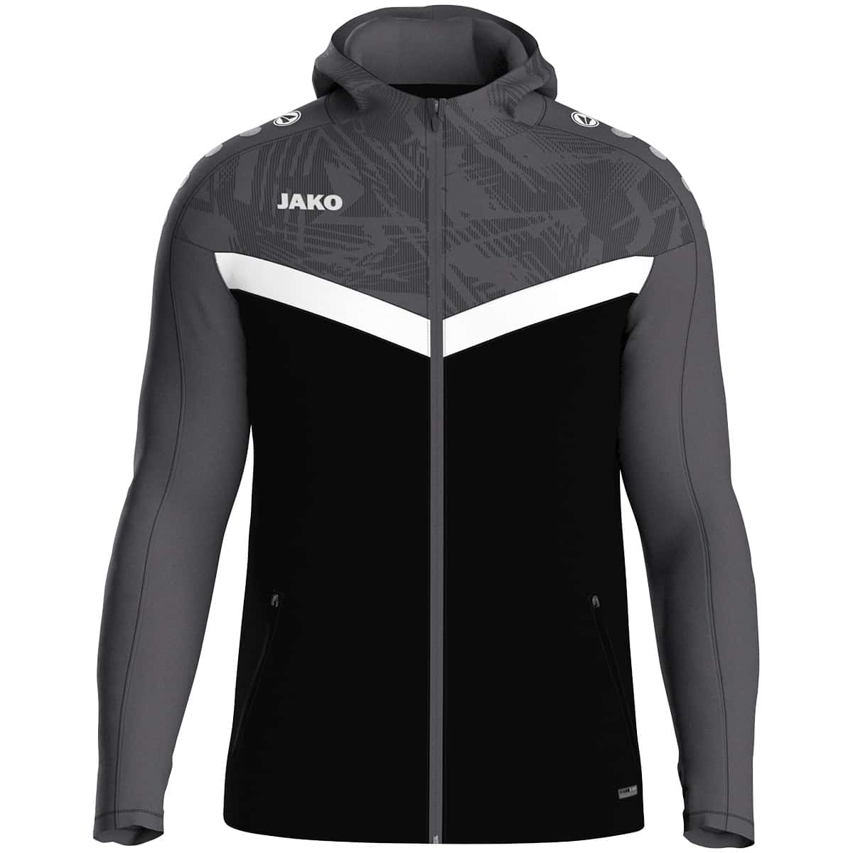 JAKO Kapuzenjacke Iconic, schwarz/anthrazit