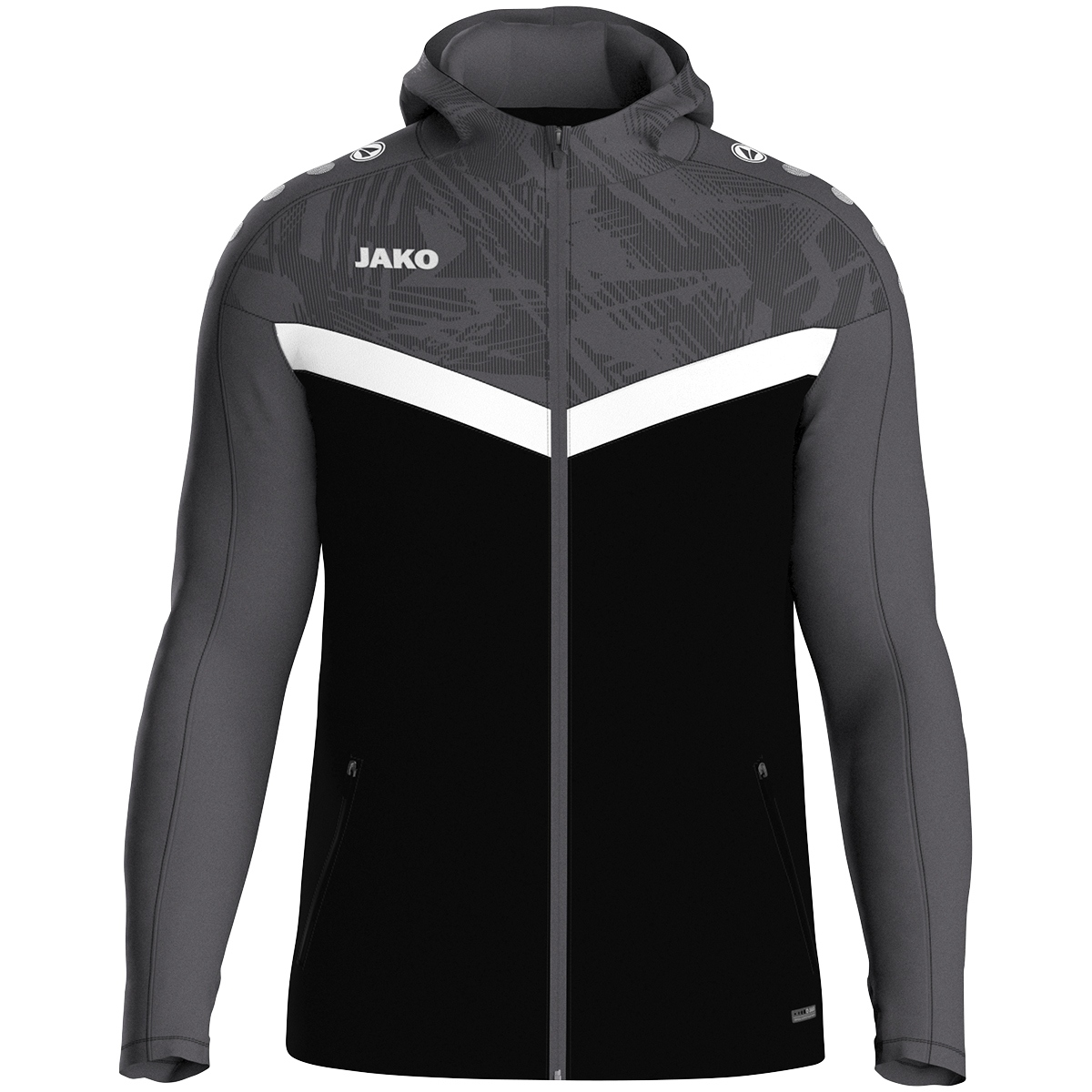 JAKO Kapuzenjacke Iconic, schwarz/anthrazit